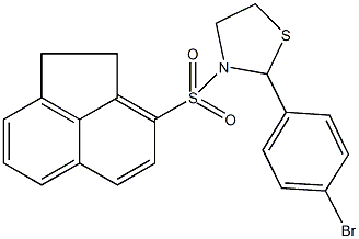 2-(4-bromophenyl)-3-(1,2-dihydroacenaphthylen-3-ylsulfonyl)-1,3-thiazolidine 구조식 이미지