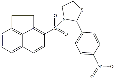 3-(1,2-dihydro-3-acenaphthylenylsulfonyl)-2-{4-nitrophenyl}-1,3-thiazolidine 구조식 이미지