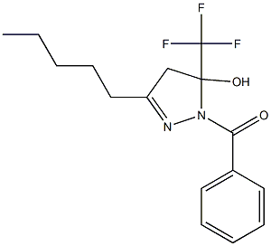 3-pentyl-1-(phenylcarbonyl)-5-(trifluoromethyl)-4,5-dihydro-1H-pyrazol-5-ol 구조식 이미지