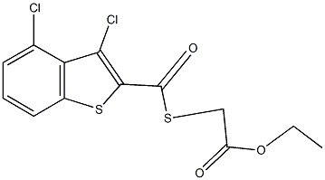 ethyl {[(3,4-dichloro-1-benzothien-2-yl)carbonyl]sulfanyl}acetate Structure