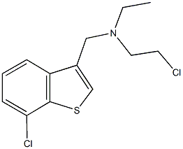 N-[(7-chloro-1-benzothien-3-yl)methyl]-N-(2-chloroethyl)-N-ethylamine 구조식 이미지