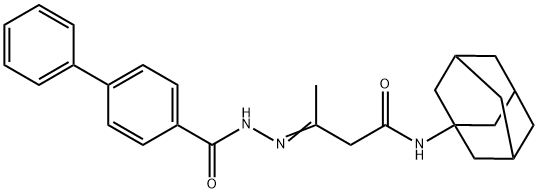 N-(1-adamantyl)-3-[([1,1'-biphenyl]-4-ylcarbonyl)hydrazono]butanamide Structure