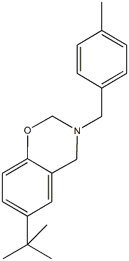 6-tert-butyl-3-(4-methylbenzyl)-3,4-dihydro-2H-1,3-benzoxazine 구조식 이미지