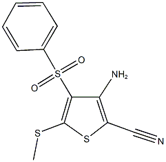 3-amino-5-(methylsulfanyl)-4-(phenylsulfonyl)-2-thiophenecarbonitrile 구조식 이미지