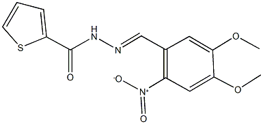 N'-{2-nitro-4,5-dimethoxybenzylidene}-2-thiophenecarbohydrazide Structure