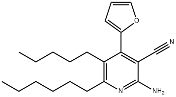 2-amino-4-(2-furyl)-6-hexyl-5-pentylnicotinonitrile Structure