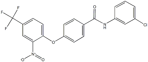 N-(3-chlorophenyl)-4-[2-nitro-4-(trifluoromethyl)phenoxy]benzamide 구조식 이미지