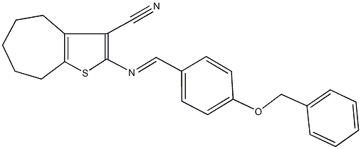 2-{[4-(benzyloxy)benzylidene]amino}-5,6,7,8-tetrahydro-4H-cyclohepta[b]thiophene-3-carbonitrile Structure
