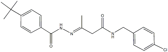 3-[(4-tert-butylbenzoyl)hydrazono]-N-(4-chlorobenzyl)butanamide Structure