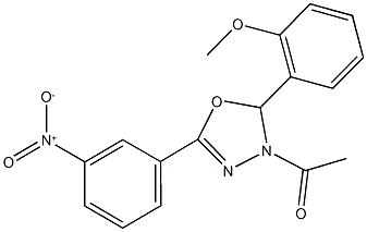 3-acetyl-5-{3-nitrophenyl}-2-[2-(methyloxy)phenyl]-2,3-dihydro-1,3,4-oxadiazole Structure