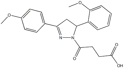 4-[5-(2-methoxyphenyl)-3-(4-methoxyphenyl)-4,5-dihydro-1H-pyrazol-1-yl]-4-oxobutanoic acid 구조식 이미지