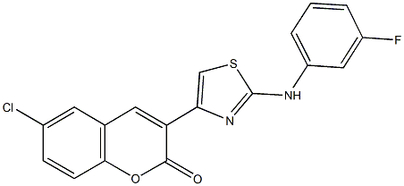 6-chloro-3-[2-(3-fluoroanilino)-1,3-thiazol-4-yl]-2H-chromen-2-one Structure