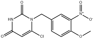 6-chloro-1-{3-nitro-4-methoxybenzyl}-2,4(1H,3H)-pyrimidinedione Structure