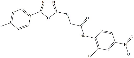 N-{2-bromo-4-nitrophenyl}-2-{[5-(4-methylphenyl)-1,3,4-oxadiazol-2-yl]sulfanyl}acetamide 구조식 이미지