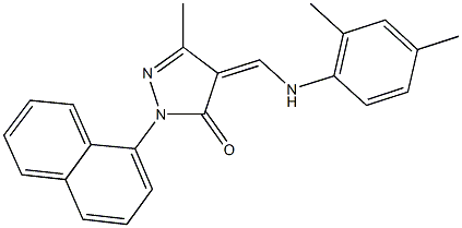 4-[(2,4-dimethylanilino)methylene]-5-methyl-2-(1-naphthyl)-2,4-dihydro-3H-pyrazol-3-one Structure