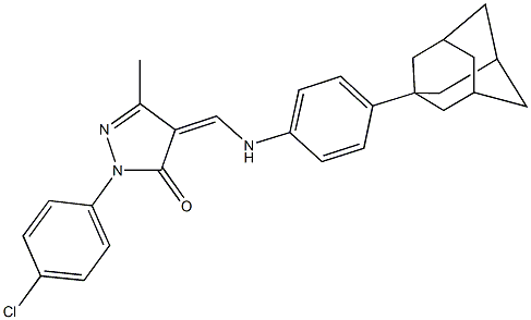 4-{[4-(1-adamantyl)anilino]methylene}-2-(4-chlorophenyl)-5-methyl-2,4-dihydro-3H-pyrazol-3-one 구조식 이미지