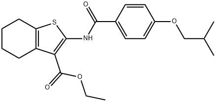 ethyl 2-[(4-isobutoxybenzoyl)amino]-4,5,6,7-tetrahydro-1-benzothiophene-3-carboxylate 구조식 이미지