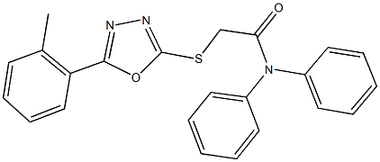 2-{[5-(2-methylphenyl)-1,3,4-oxadiazol-2-yl]sulfanyl}-N,N-diphenylacetamide 구조식 이미지