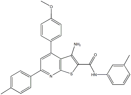 3-amino-4-(4-methoxyphenyl)-N-(3-methylphenyl)-6-(4-methylphenyl)thieno[2,3-b]pyridine-2-carboxamide 구조식 이미지