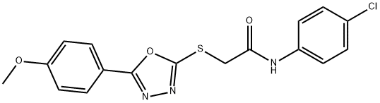 N-(4-chlorophenyl)-2-{[5-(4-methoxyphenyl)-1,3,4-oxadiazol-2-yl]sulfanyl}acetamide 구조식 이미지