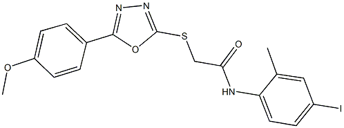 N-(4-iodo-2-methylphenyl)-2-({5-[4-(methyloxy)phenyl]-1,3,4-oxadiazol-2-yl}sulfanyl)acetamide Structure