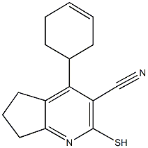 4-(3-cyclohexen-1-yl)-2-thioxo-2,5,6,7-tetrahydro-1H-cyclopenta[b]pyridine-3-carbonitrile Structure
