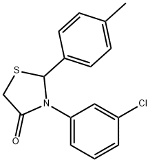 3-(3-chlorophenyl)-2-(4-methylphenyl)-1,3-thiazolidin-4-one Structure