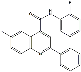 N-(2-fluorophenyl)-6-methyl-2-phenyl-4-quinolinecarboxamide 구조식 이미지