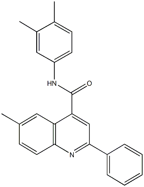 N-(3,4-dimethylphenyl)-6-methyl-2-phenyl-4-quinolinecarboxamide Structure