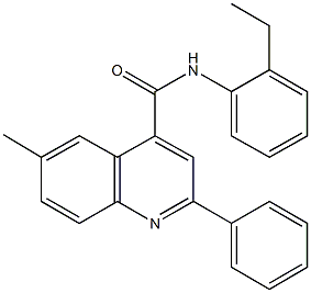 N-(2-ethylphenyl)-6-methyl-2-phenyl-4-quinolinecarboxamide 구조식 이미지