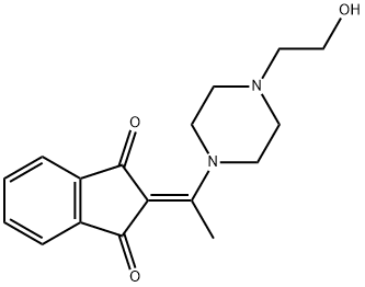 2-{1-[4-(2-hydroxyethyl)-1-piperazinyl]ethylidene}-1H-indene-1,3(2H)-dione Structure