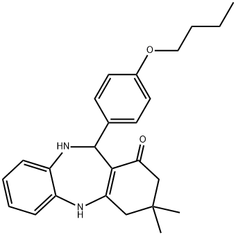 11-(4-butoxyphenyl)-3,3-dimethyl-2,3,4,5,10,11-hexahydro-1H-dibenzo[b,e][1,4]diazepin-1-one 구조식 이미지