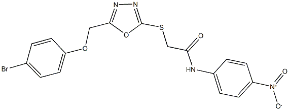 2-({5-[(4-bromophenoxy)methyl]-1,3,4-oxadiazol-2-yl}sulfanyl)-N-{4-nitrophenyl}acetamide 구조식 이미지