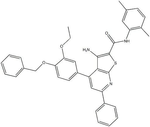 3-amino-4-[4-(benzyloxy)-3-ethoxyphenyl]-N-(2,5-dimethylphenyl)-6-phenylthieno[2,3-b]pyridine-2-carboxamide Structure