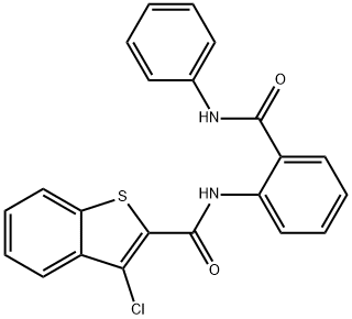 N-[2-(anilinocarbonyl)phenyl]-3-chloro-1-benzothiophene-2-carboxamide Structure