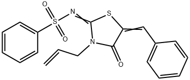 N-(3-allyl-5-benzylidene-4-oxo-1,3-thiazolidin-2-ylidene)benzenesulfonamide Structure