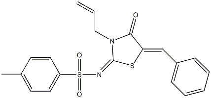 N-(3-allyl-5-benzylidene-4-oxo-1,3-thiazolidin-2-ylidene)-4-methylbenzenesulfonamide Structure