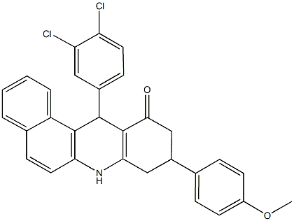 12-(3,4-dichlorophenyl)-9-(4-methoxyphenyl)-8,9,10,12-tetrahydrobenzo[a]acridin-11(7H)-one Structure