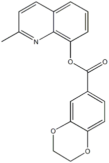 2-methyl-8-quinolinyl 2,3-dihydro-1,4-benzodioxine-6-carboxylate 구조식 이미지