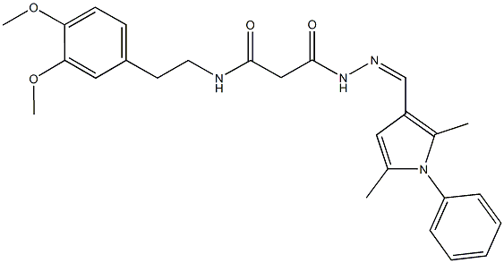 N-[2-(3,4-dimethoxyphenyl)ethyl]-3-{2-[(2,5-dimethyl-1-phenyl-1H-pyrrol-3-yl)methylene]hydrazino}-3-oxopropanamide Structure