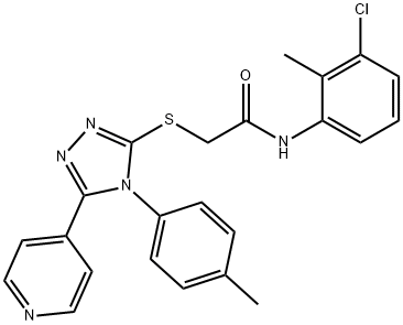 N-(3-chloro-2-methylphenyl)-2-{[4-(4-methylphenyl)-5-(4-pyridinyl)-4H-1,2,4-triazol-3-yl]sulfanyl}acetamide 구조식 이미지