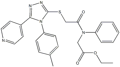 ethyl [({[4-(4-methylphenyl)-5-(4-pyridinyl)-4H-1,2,4-triazol-3-yl]sulfanyl}acetyl)anilino]acetate 구조식 이미지