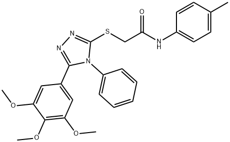 N-(4-methylphenyl)-2-{[4-phenyl-5-(3,4,5-trimethoxyphenyl)-4H-1,2,4-triazol-3-yl]sulfanyl}acetamide Structure