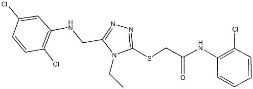 N-(2-chlorophenyl)-2-[(5-{[(2,5-dichlorophenyl)amino]methyl}-4-ethyl-4H-1,2,4-triazol-3-yl)sulfanyl]acetamide 구조식 이미지