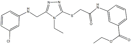 ethyl 3-{[({5-[(3-chloroanilino)methyl]-4-ethyl-4H-1,2,4-triazol-3-yl}sulfanyl)acetyl]amino}benzoate Structure