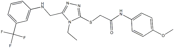 2-[(4-ethyl-5-{[3-(trifluoromethyl)anilino]methyl}-4H-1,2,4-triazol-3-yl)sulfanyl]-N-(4-methoxyphenyl)acetamide Structure