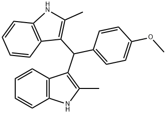 3-[(4-methoxyphenyl)(2-methyl-1H-indol-3-yl)methyl]-2-methyl-1H-indole 구조식 이미지