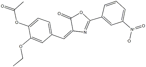 2-ethoxy-4-[(2-{3-nitrophenyl}-5-oxo-1,3-oxazol-4(5H)-ylidene)methyl]phenyl acetate 구조식 이미지