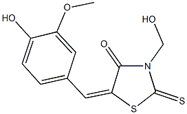 5-(4-hydroxy-3-methoxybenzylidene)-3-(hydroxymethyl)-2-thioxo-1,3-thiazolidin-4-one Structure