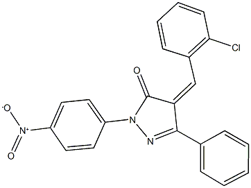 4-(2-chlorobenzylidene)-2-{4-nitrophenyl}-5-phenyl-2,4-dihydro-3H-pyrazol-3-one Structure